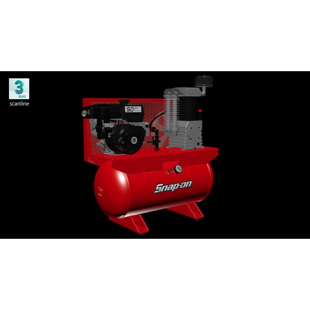 Air Compressor 3D Model – Low Poly Industrial Tool, FBX, PBR Textures - View 32