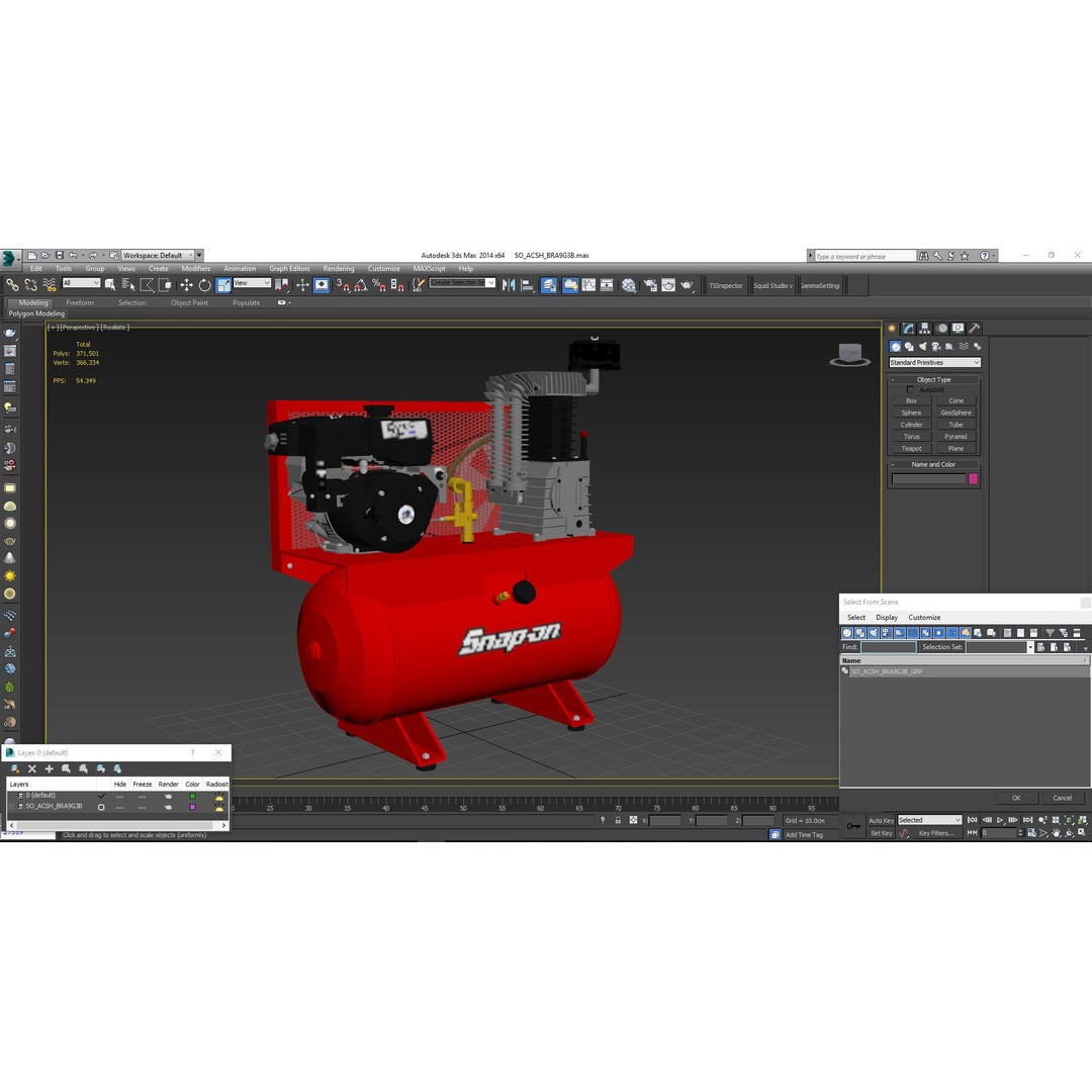 Air Compressor 3D Model – Low Poly Industrial Tool, FBX, PBR Textures - View 33