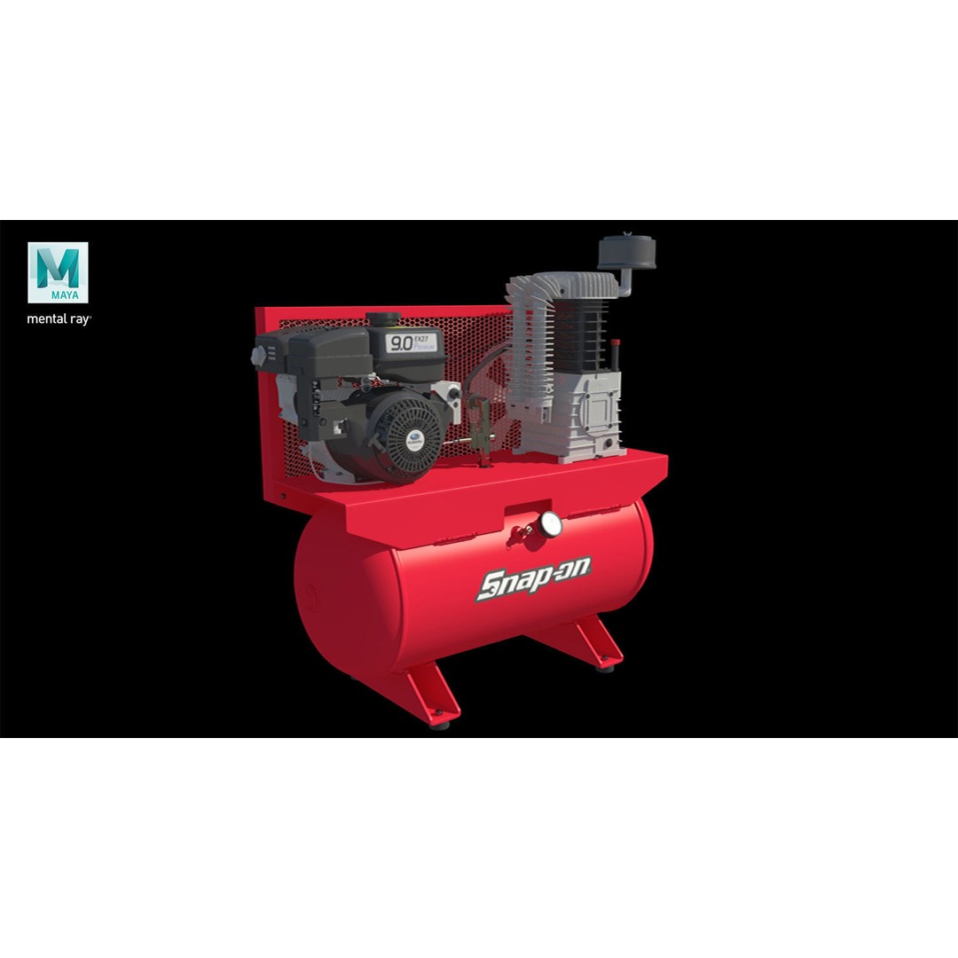 Air Compressor 3D Model – Low Poly Industrial Tool, FBX, PBR Textures - View 34