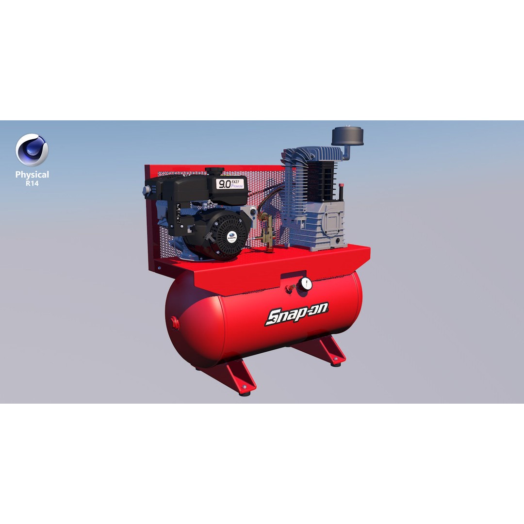 Air Compressor 3D Model – Low Poly Industrial Tool, FBX, PBR Textures - View 36