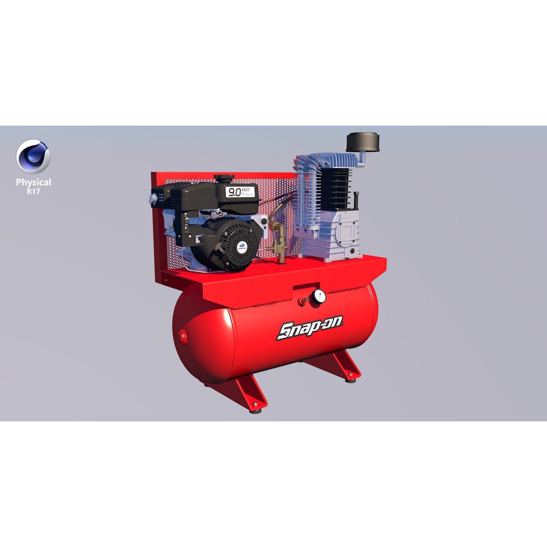 Air Compressor 3D Model – Low Poly Industrial Tool, FBX, PBR Textures - View 37