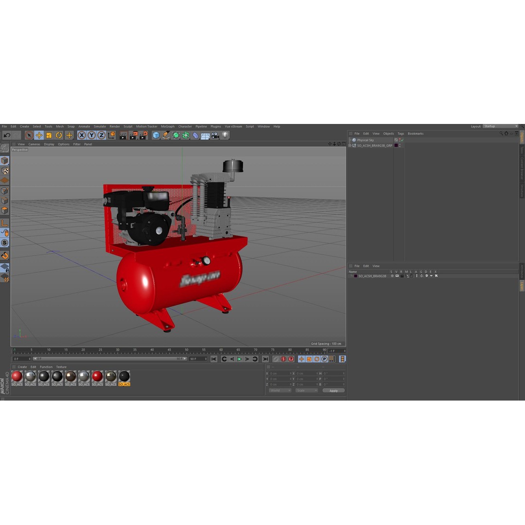 Air Compressor 3D Model – Low Poly Industrial Tool, FBX, PBR Textures - View 38