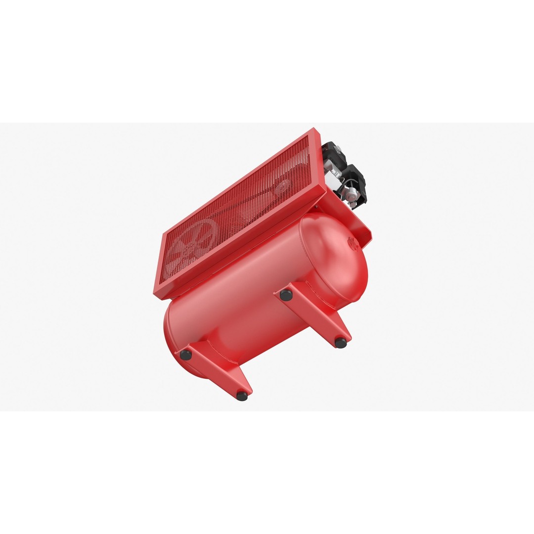 Air Compressor 3D Model – Low Poly Industrial Tool, FBX, PBR Textures - View 7