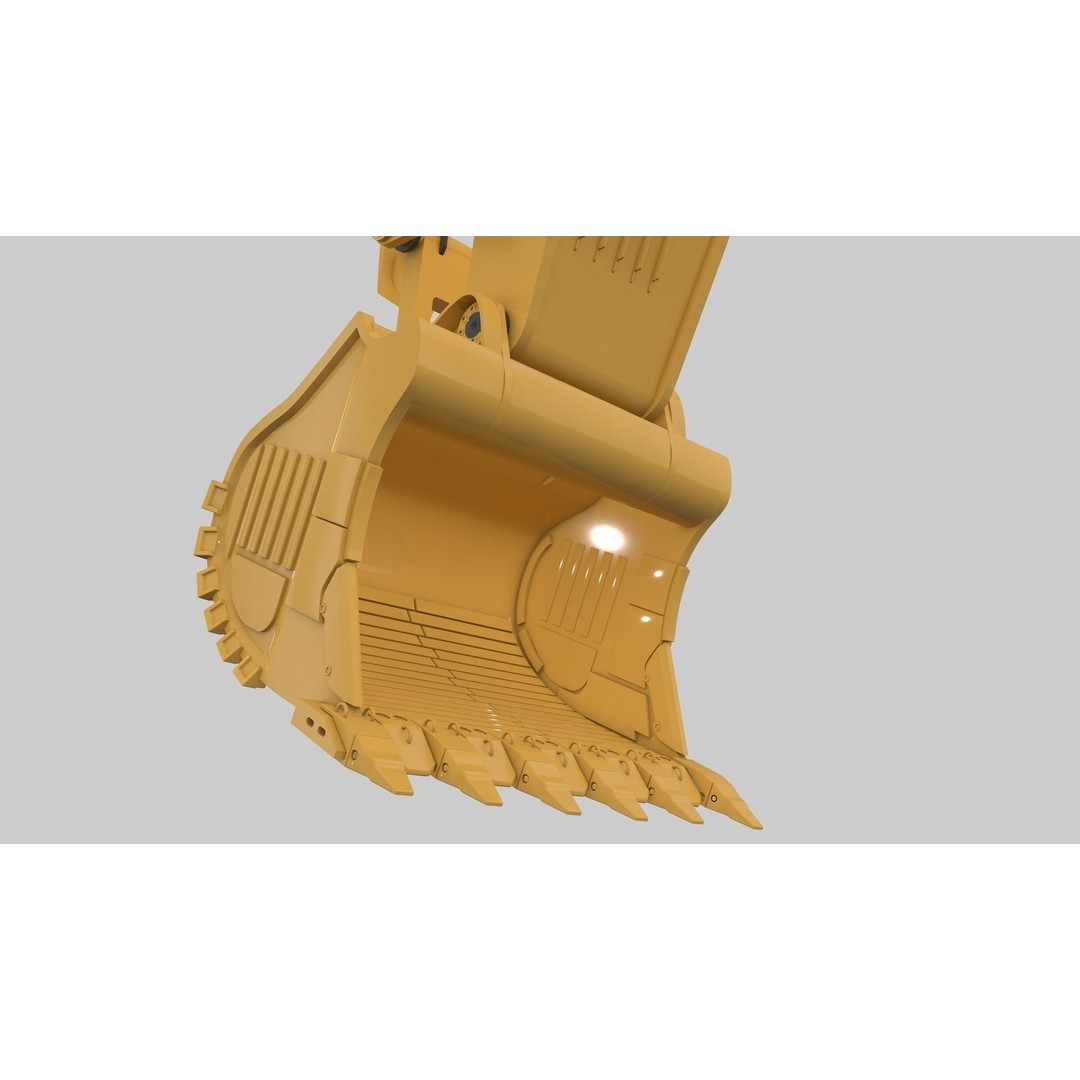 Mining Excavator 3D Model – Rigged Heavy Machinery for Animation - View 10