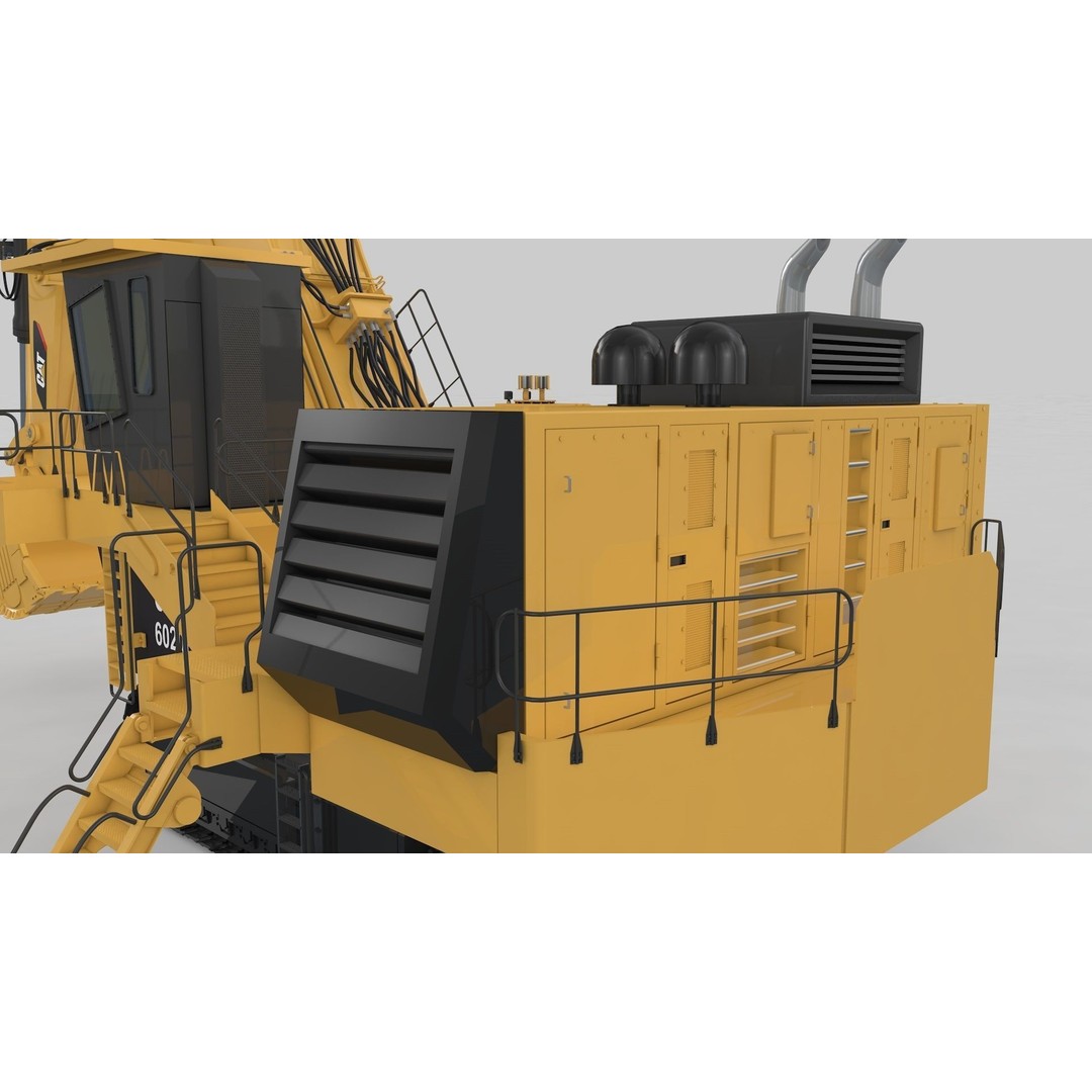 Mining Excavator 3D Model – Rigged Heavy Machinery for Animation - View 13