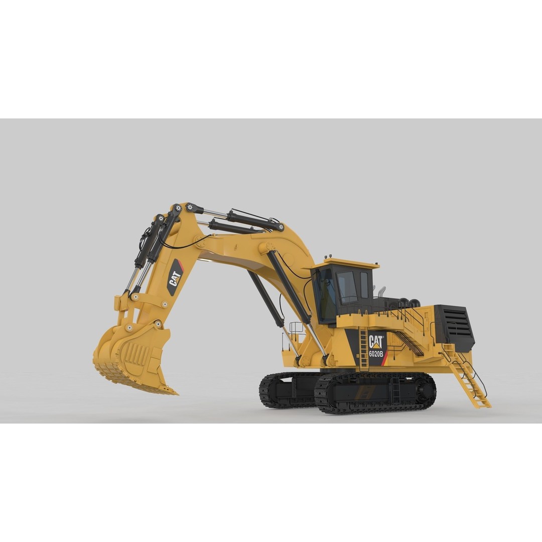 Mining Excavator 3D Model – Rigged Heavy Machinery for Animation - View 16