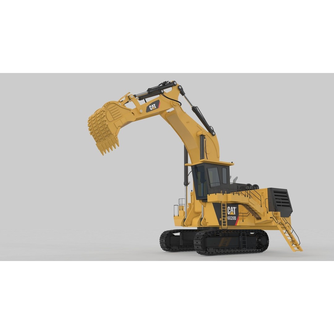 Mining Excavator 3D Model – Rigged Heavy Machinery for Animation - View 17