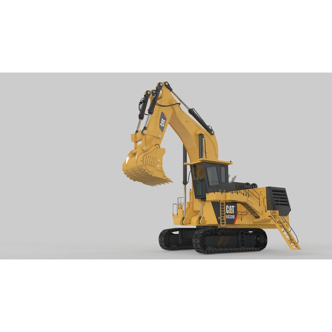 Mining Excavator 3D Model – Rigged Heavy Machinery for Animation - View 18