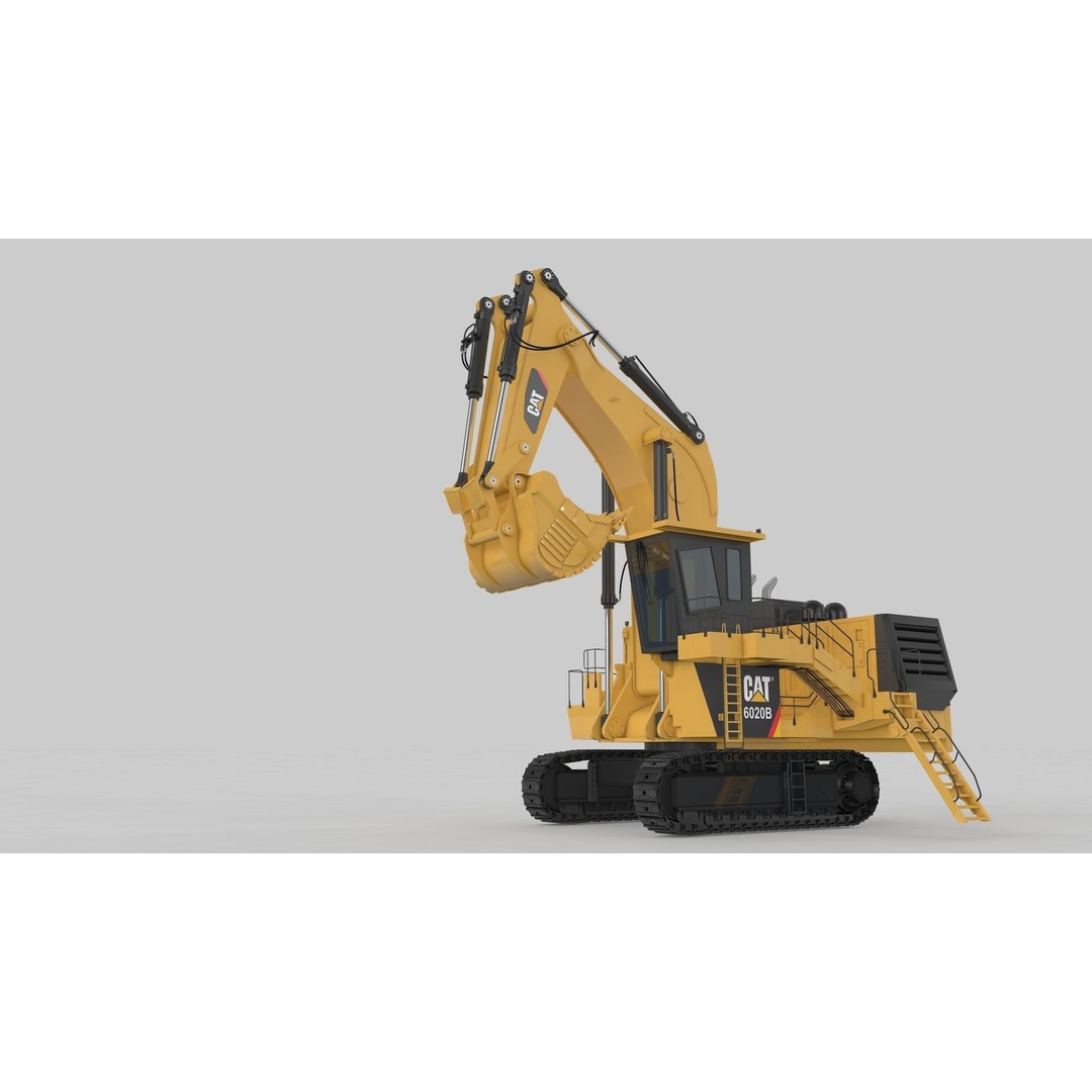 Mining Excavator 3D Model – Rigged Heavy Machinery for Animation - View 19