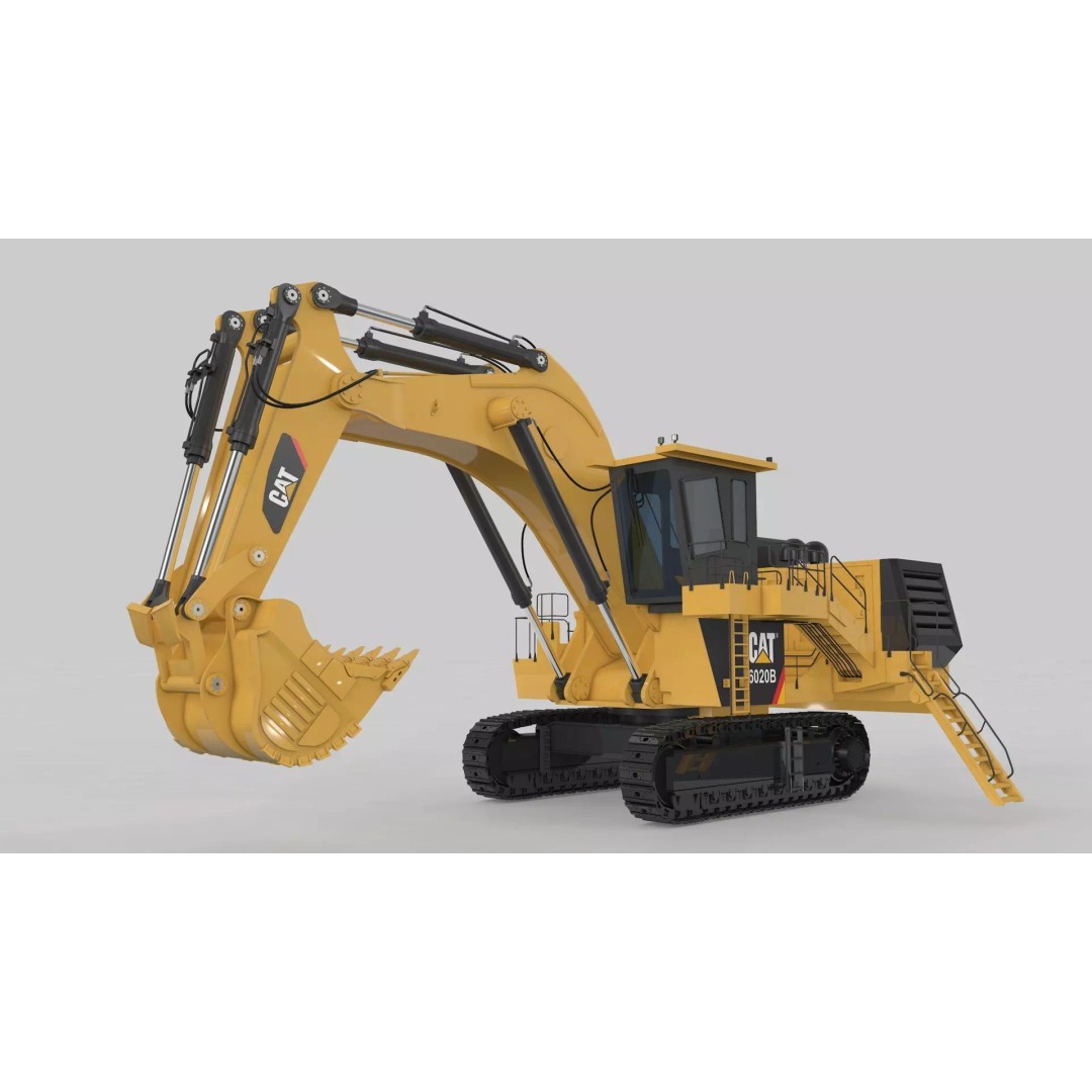 Mining Excavator 3D Model – Rigged Heavy Machinery for Animation - View 2