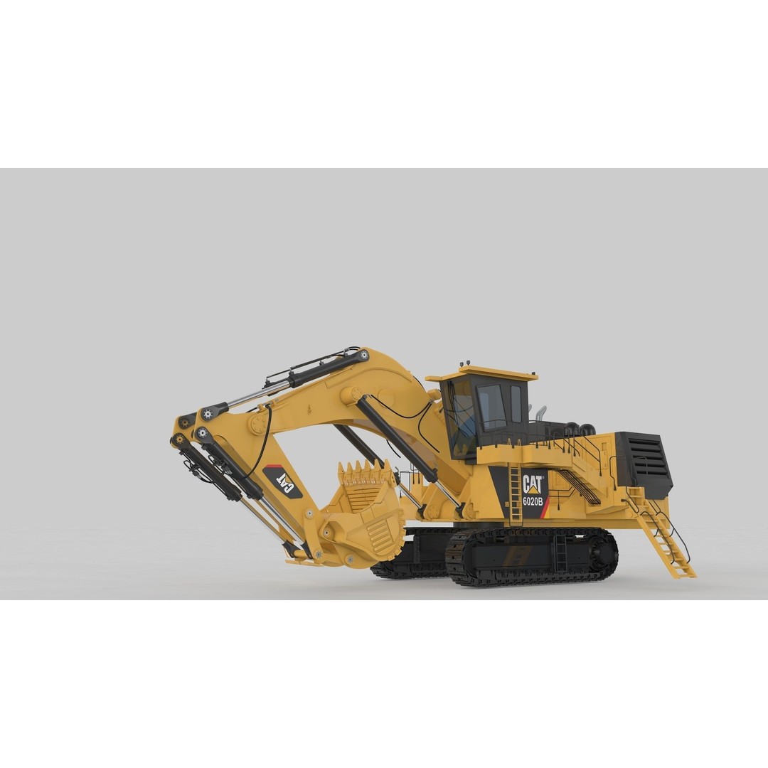 Mining Excavator 3D Model – Rigged Heavy Machinery for Animation - View 20