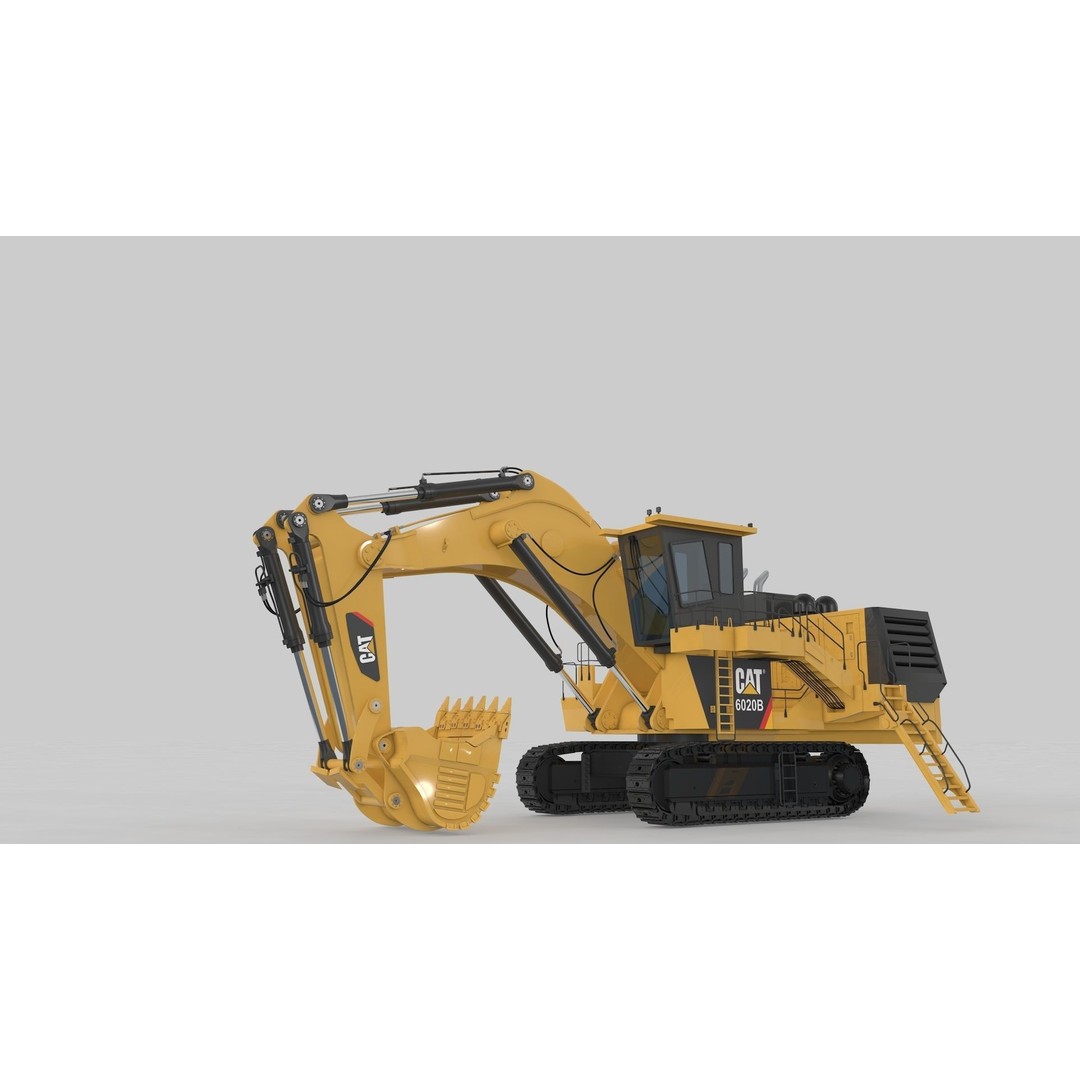 Mining Excavator 3D Model – Rigged Heavy Machinery for Animation - View 21