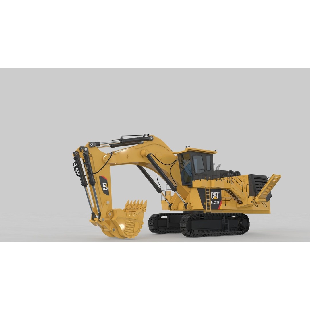 Mining Excavator 3D Model – Rigged Heavy Machinery for Animation - View 22