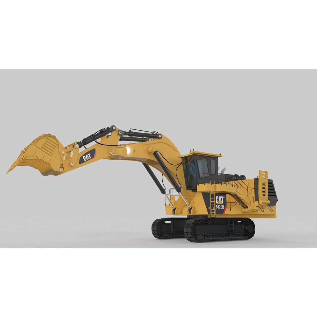 Mining Excavator 3D Model – Rigged Heavy Machinery for Animation - View 24