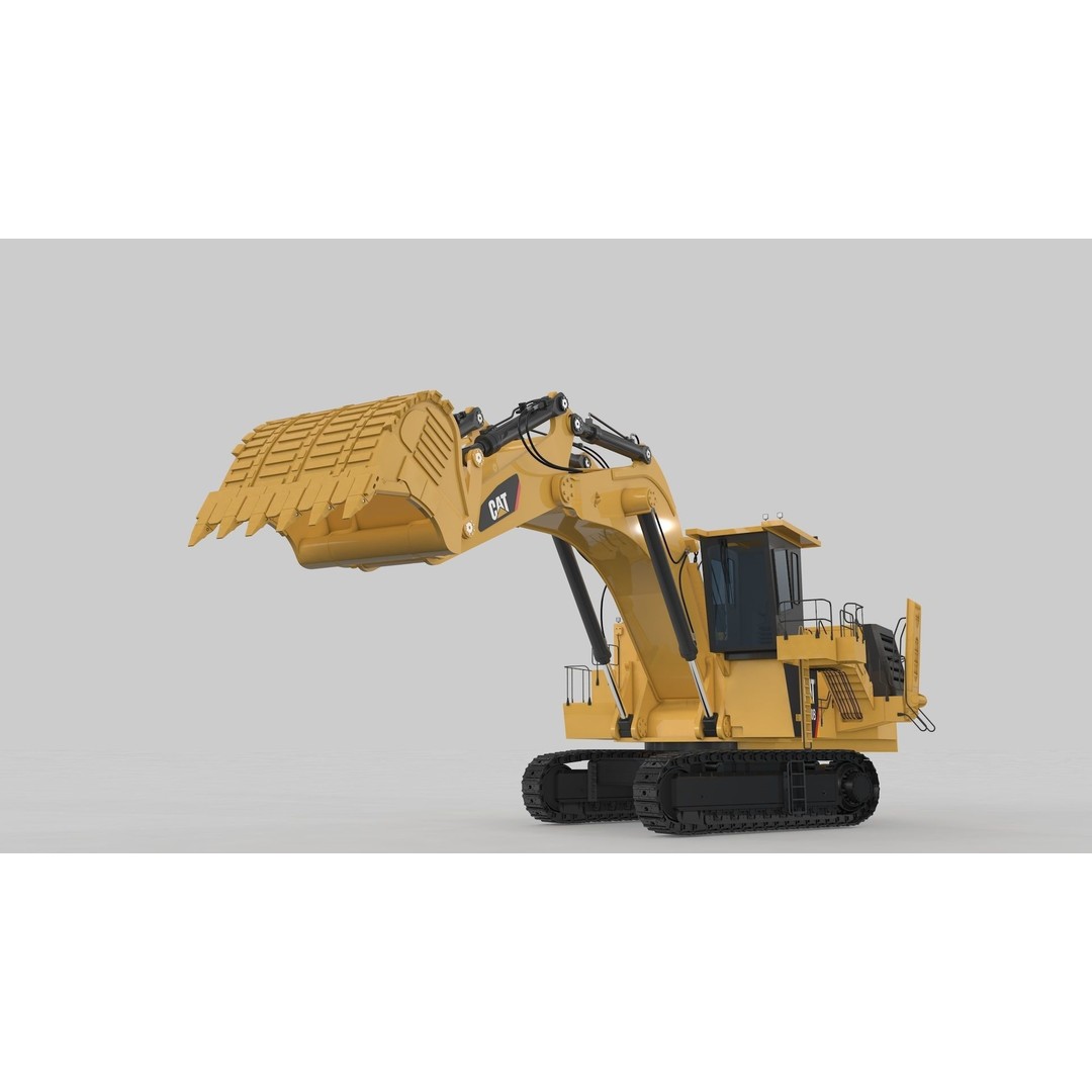 Mining Excavator 3D Model – Rigged Heavy Machinery for Animation - View 25