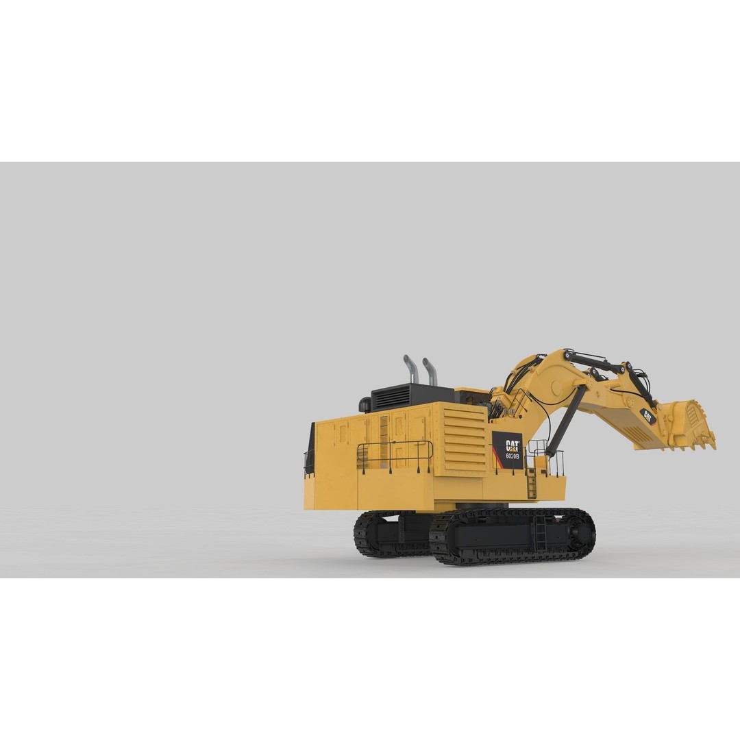 Mining Excavator 3D Model – Rigged Heavy Machinery for Animation - View 26