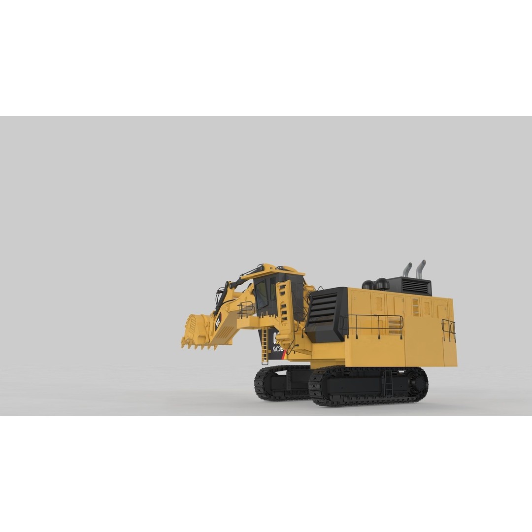 Mining Excavator 3D Model – Rigged Heavy Machinery for Animation - View 27