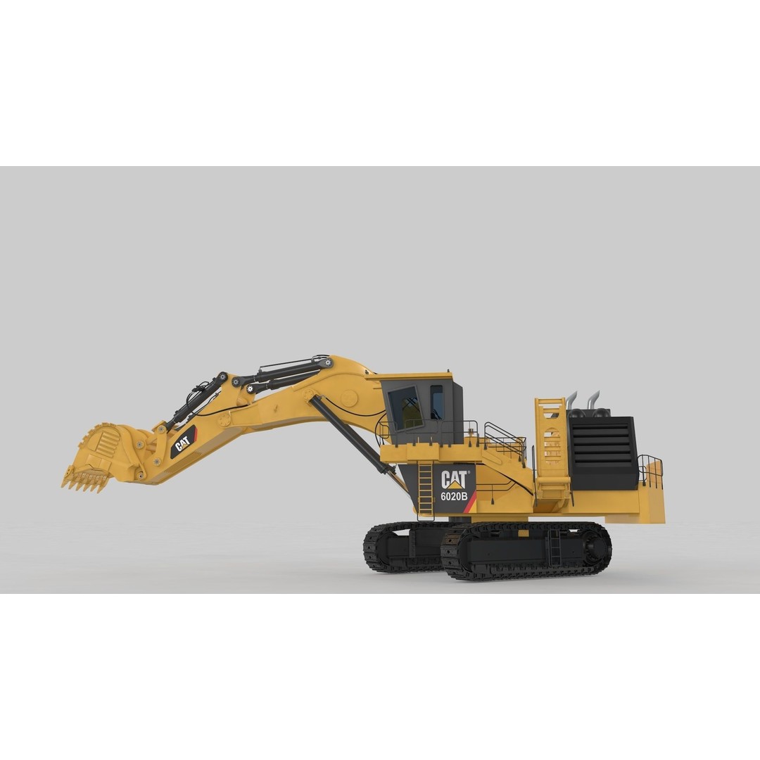 Mining Excavator 3D Model – Rigged Heavy Machinery for Animation - View 28