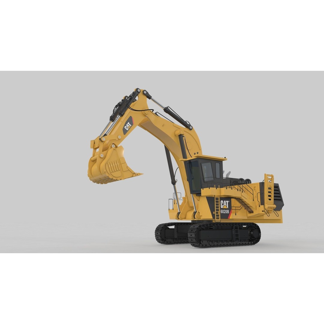 Mining Excavator 3D Model – Rigged Heavy Machinery for Animation - View 29