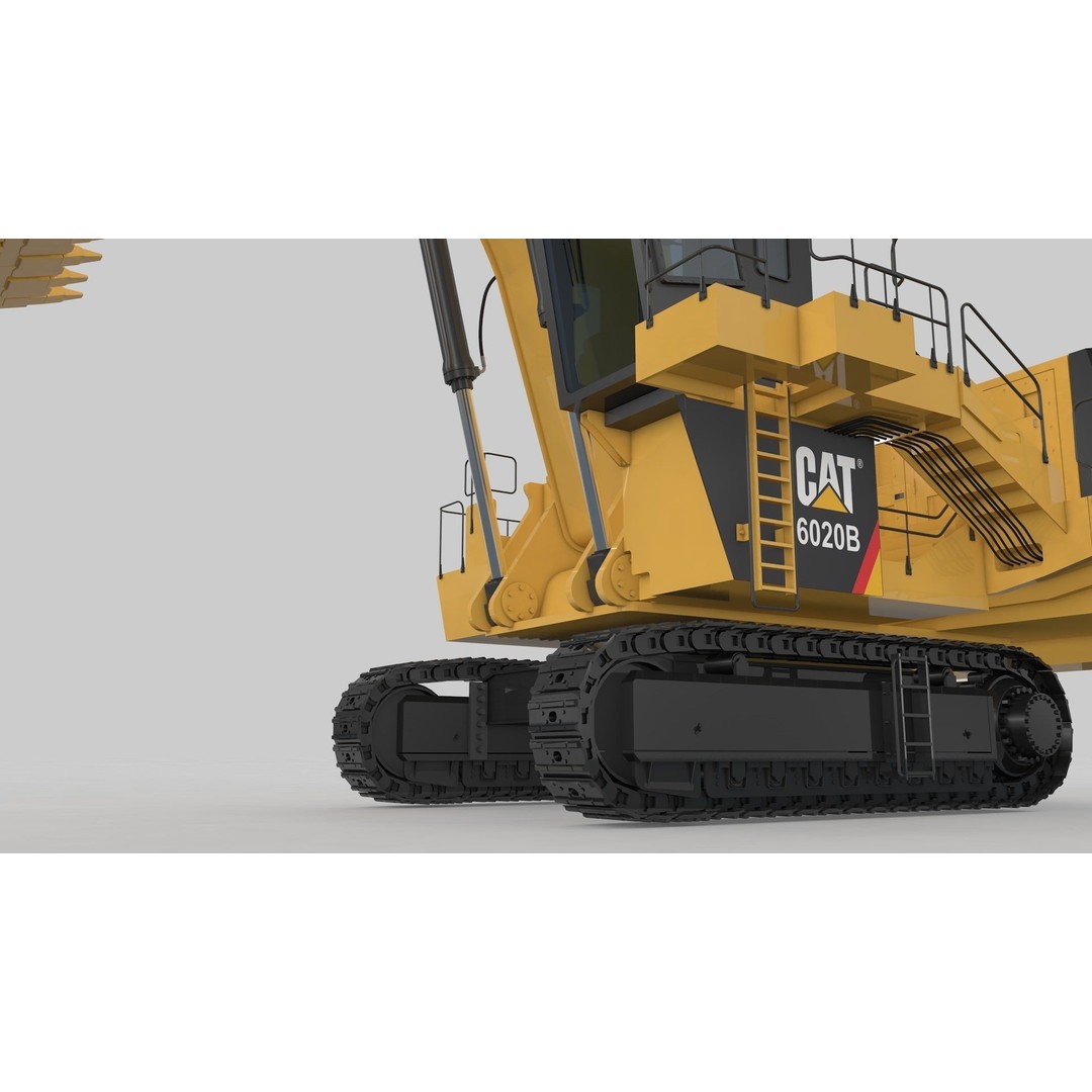 Mining Excavator 3D Model – Rigged Heavy Machinery for Animation - View 30