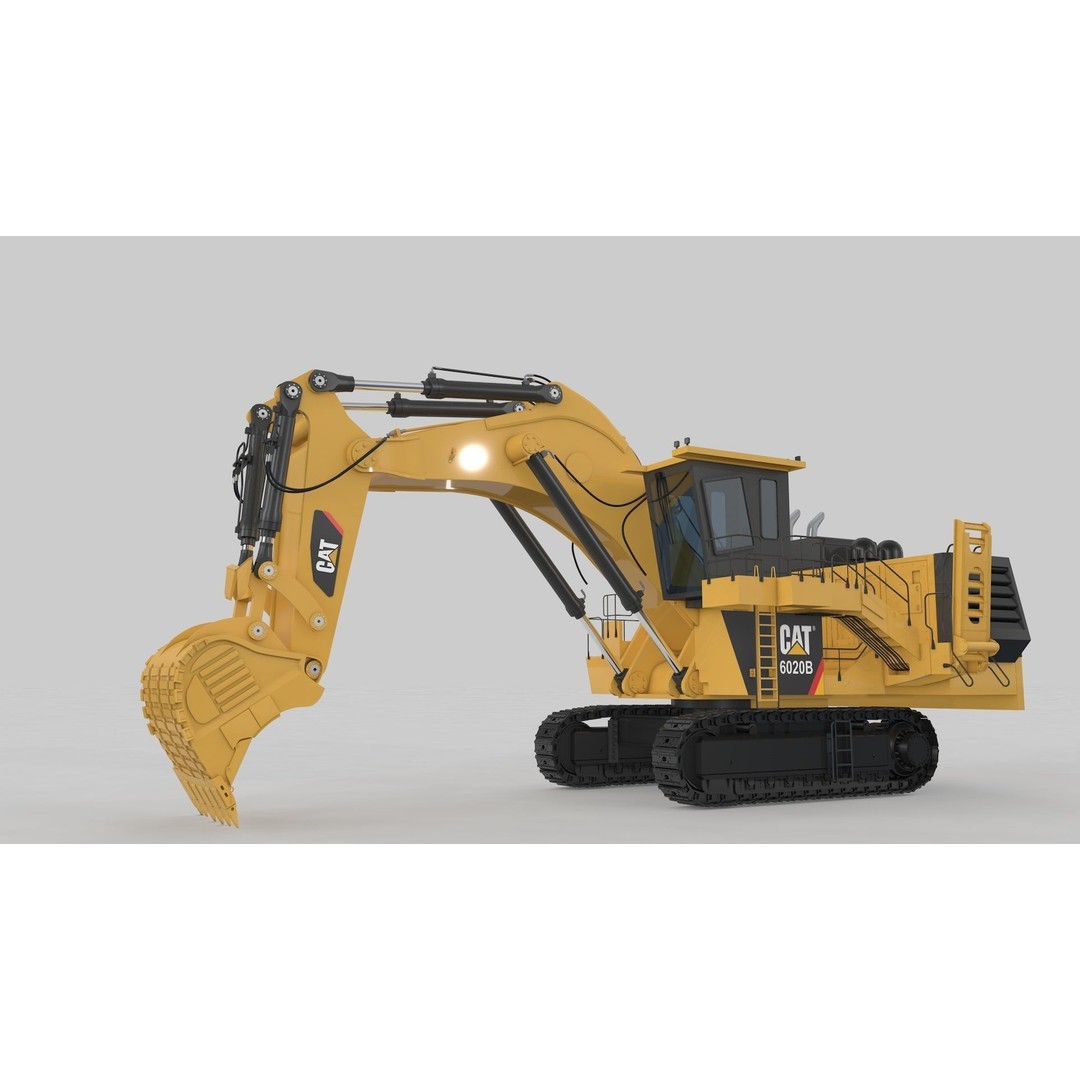 Mining Excavator 3D Model – Rigged Heavy Machinery for Animation - View 36