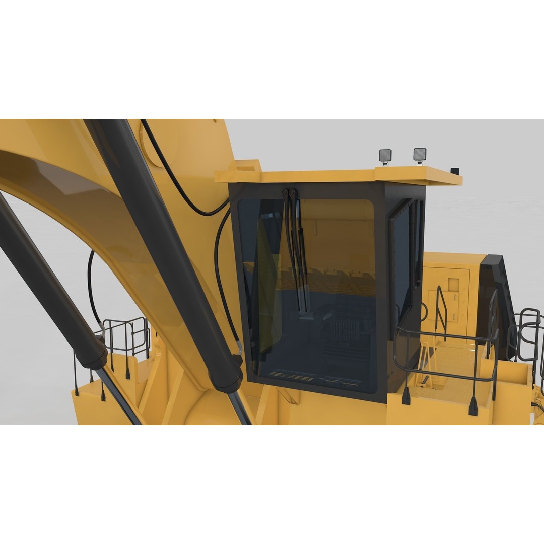 Mining Excavator 3D Model – Rigged Heavy Machinery for Animation - View 37