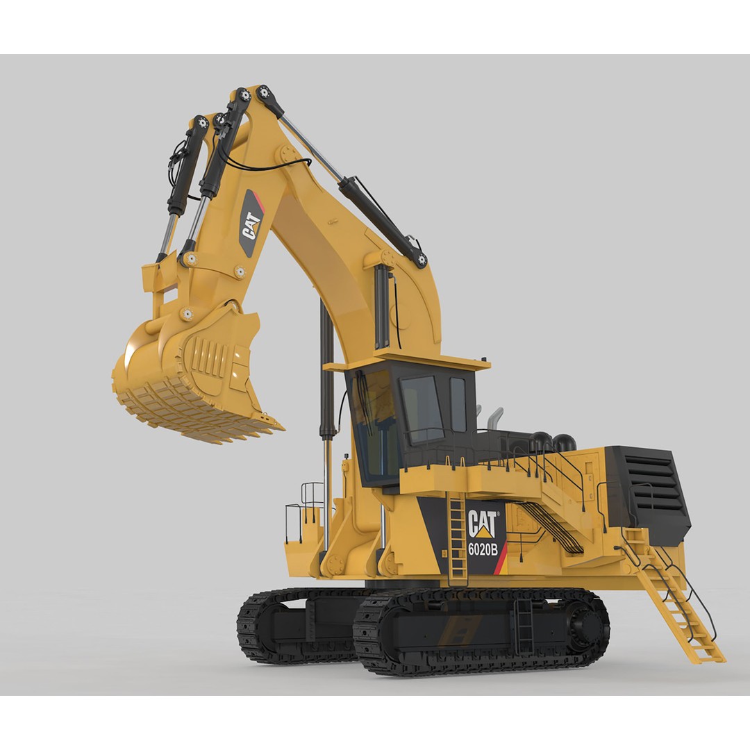 Mining Excavator 3D Model – Rigged Heavy Machinery for Animation - View 39