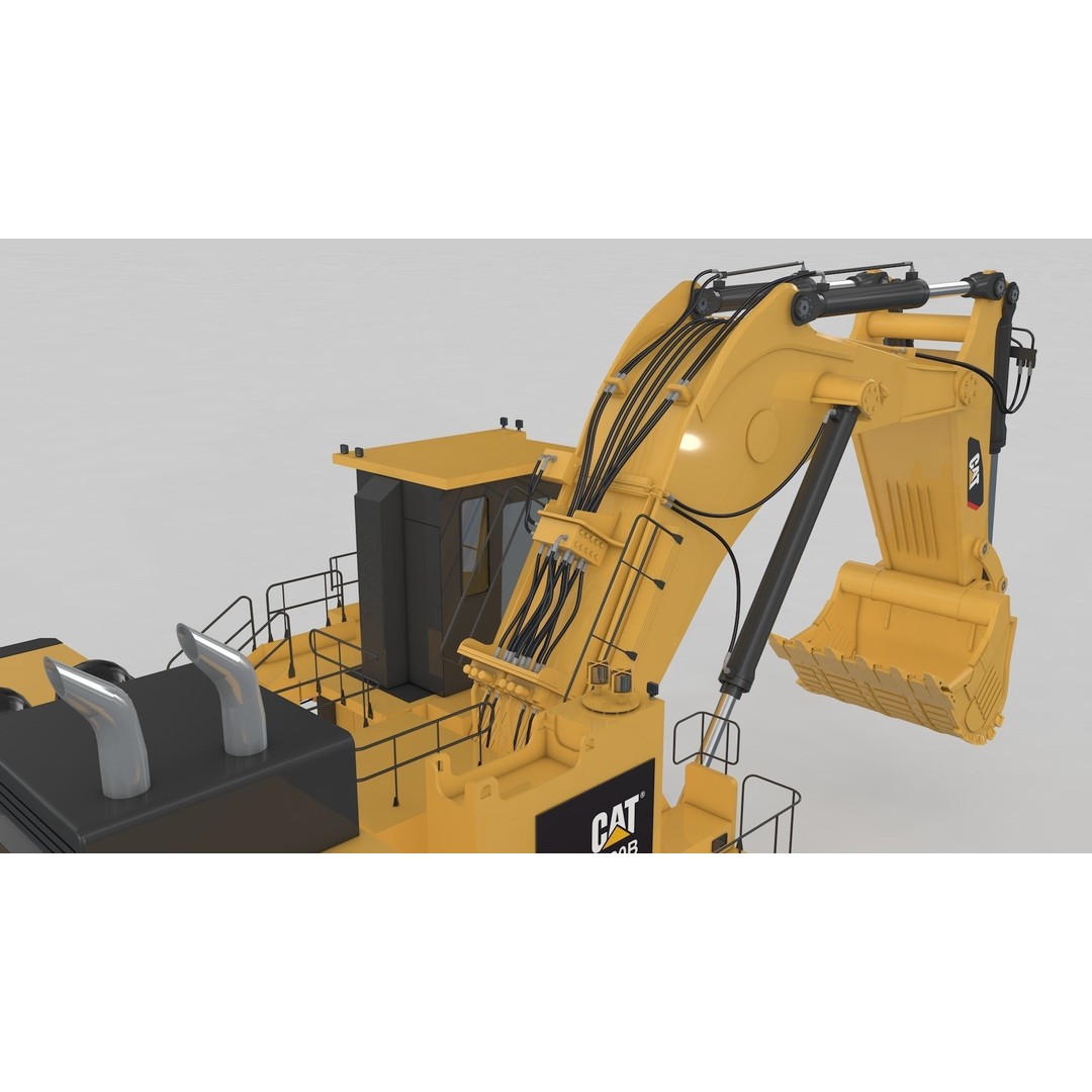Mining Excavator 3D Model – Rigged Heavy Machinery for Animation - View 6
