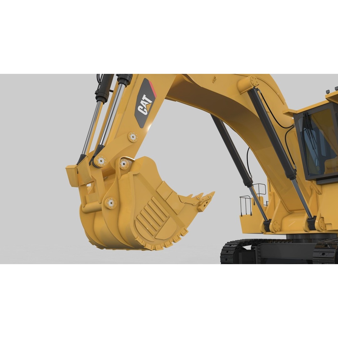 Mining Excavator 3D Model – Rigged Heavy Machinery for Animation - View 8