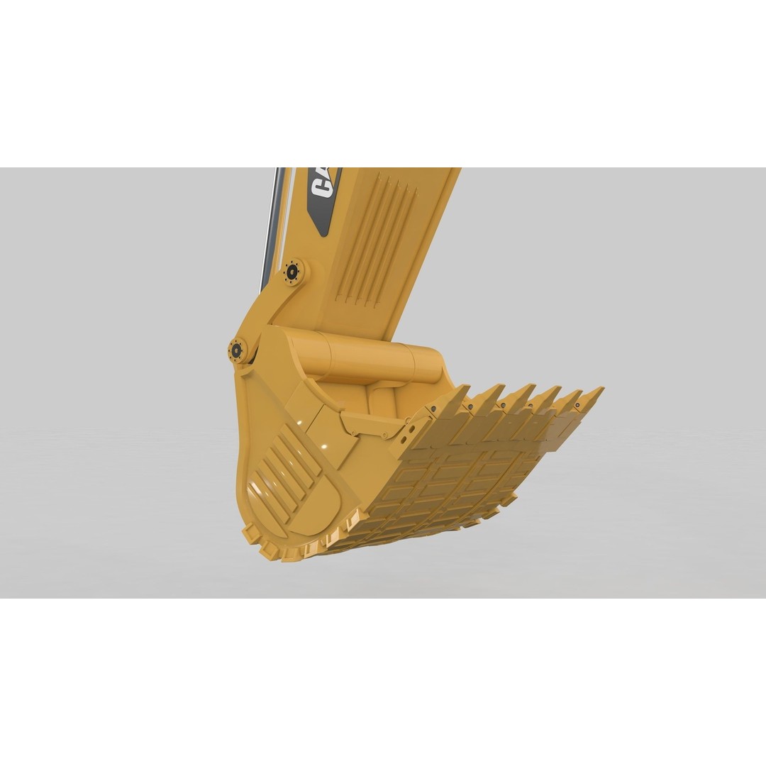 Mining Excavator 3D Model – Rigged Heavy Machinery for Animation - View 9