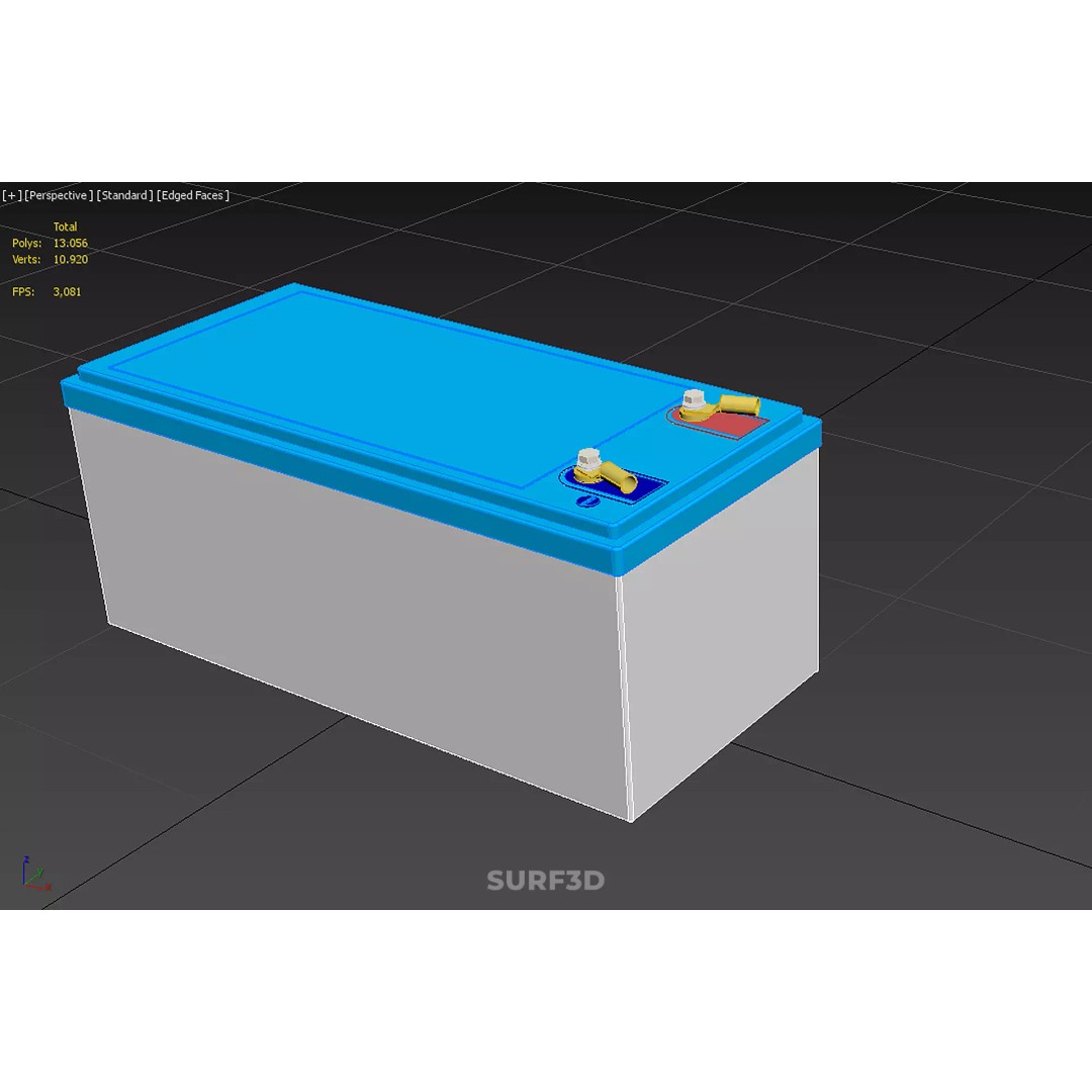 Standard Accu Industrial Battery 3D Model – PBR Game-Ready Formats - View 26