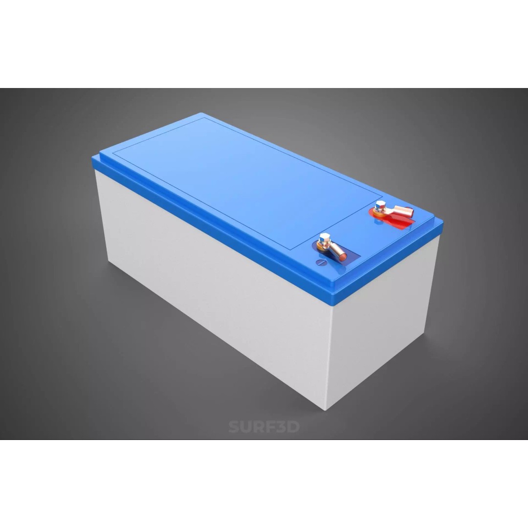 Standard Accu Industrial Battery 3D Model – PBR Game-Ready Formats - View 4