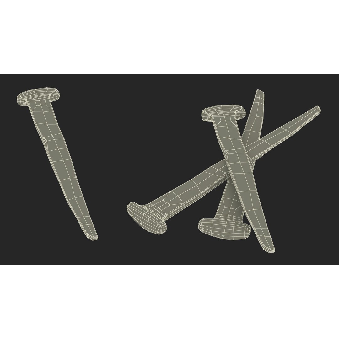 Blacksmith Hand Forged Iron Nail 3D Model – High Quality PBR Asset, FBX, OBJ