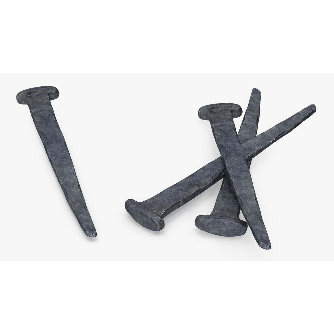 Blacksmith Hand Forged Iron Nail 3D Model – High Quality PBR Asset, FBX, OBJ - View 10