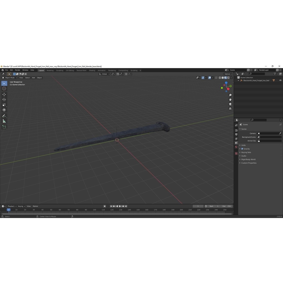 Blacksmith Hand Forged Iron Nail 3D Model – High Quality PBR Asset, FBX, OBJ - View 16
