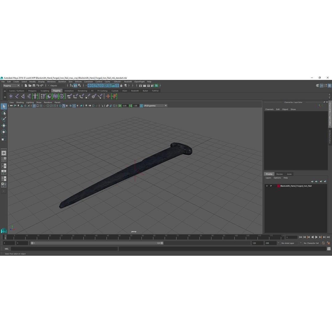 Blacksmith Hand Forged Iron Nail 3D Model – High Quality PBR Asset, FBX, OBJ - View 19