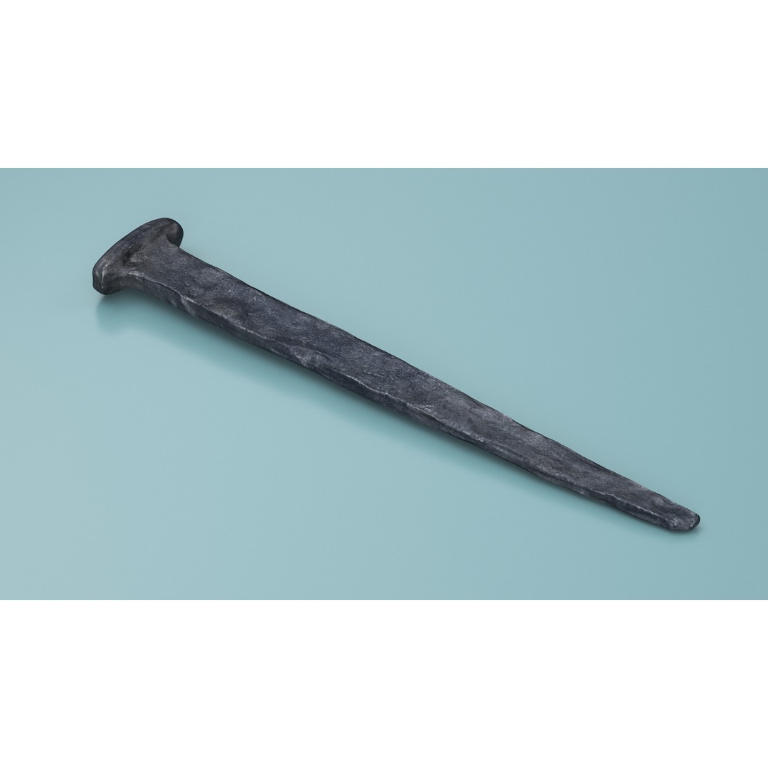 Blacksmith Hand Forged Iron Nail 3D Model – High Quality PBR Asset, FBX, OBJ - View 5