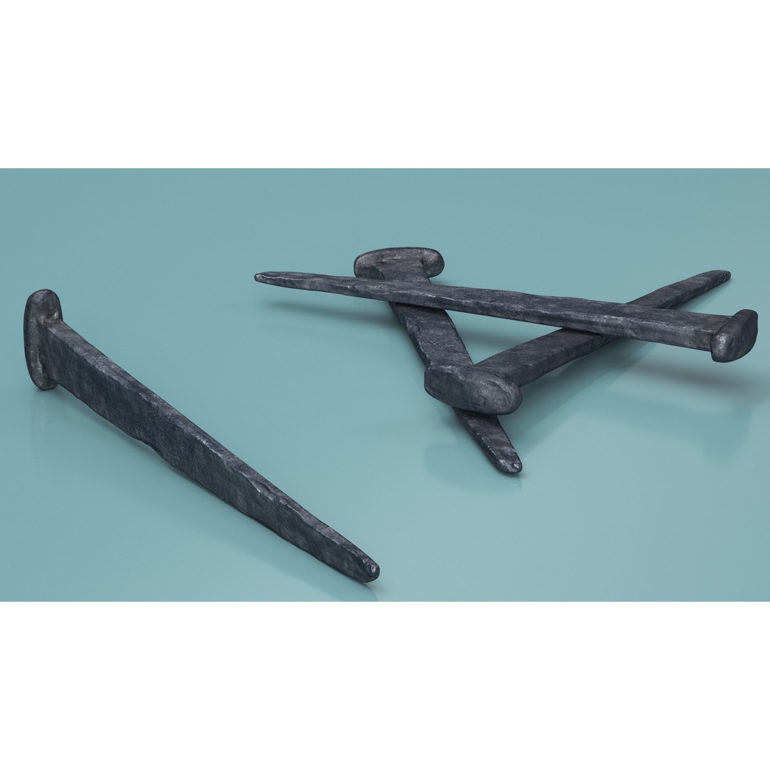 Blacksmith Hand Forged Iron Nail 3D Model – High Quality PBR Asset, FBX, OBJ - View 6