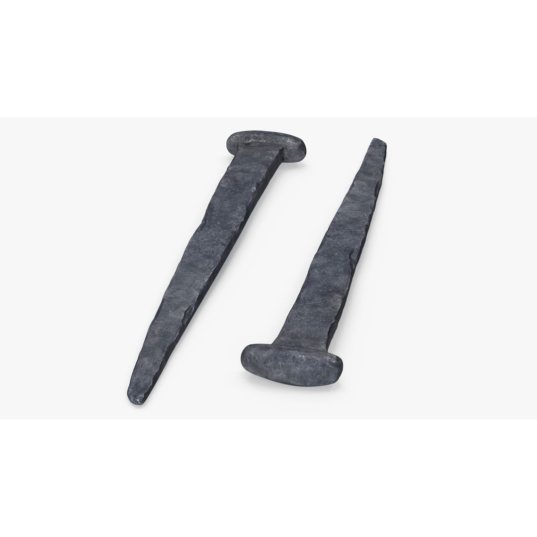 Blacksmith Hand Forged Iron Nail 3D Model – High Quality PBR Asset, FBX, OBJ - View 9