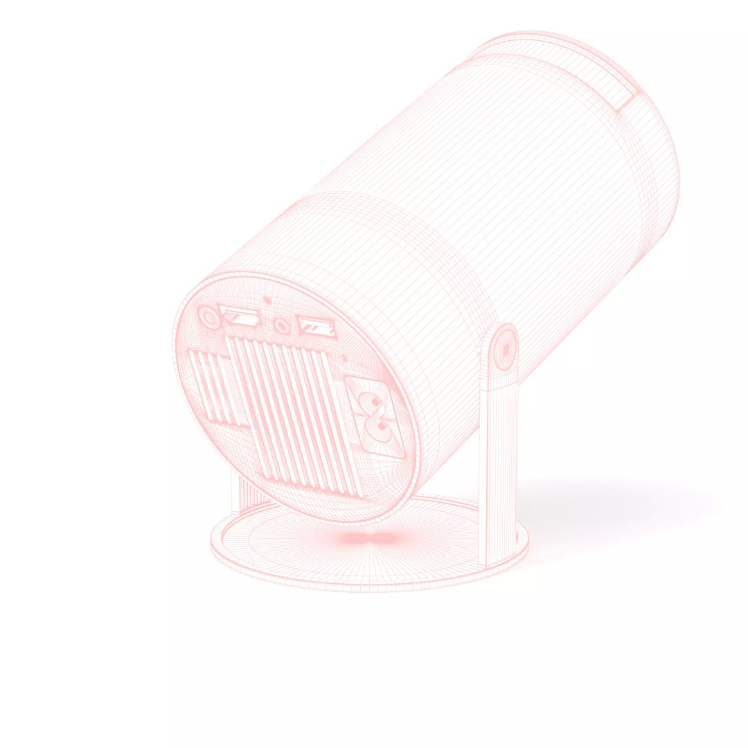 Projector 3D Model – Low Poly Bluetooth Design, FBX & OBJ Formats - View 10