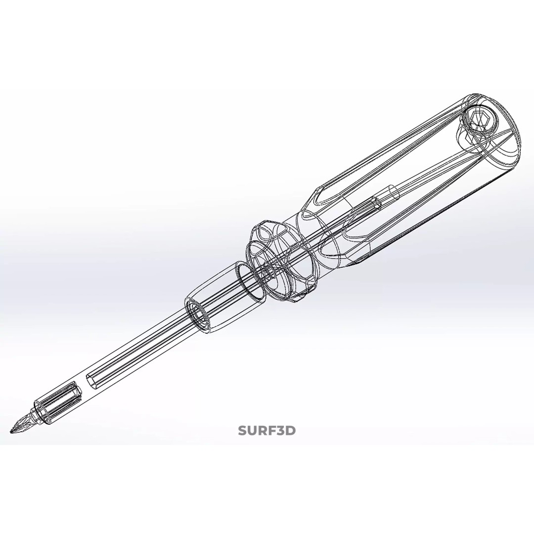 Phillips Head Screwdriver 3D Model – High-Quality Tool Asset, FBX, OBJ