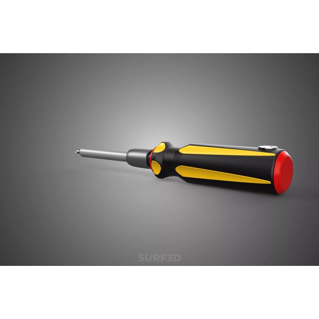 Phillips Head Screwdriver 3D Model – High-Quality Tool Asset, FBX, OBJ - View 12