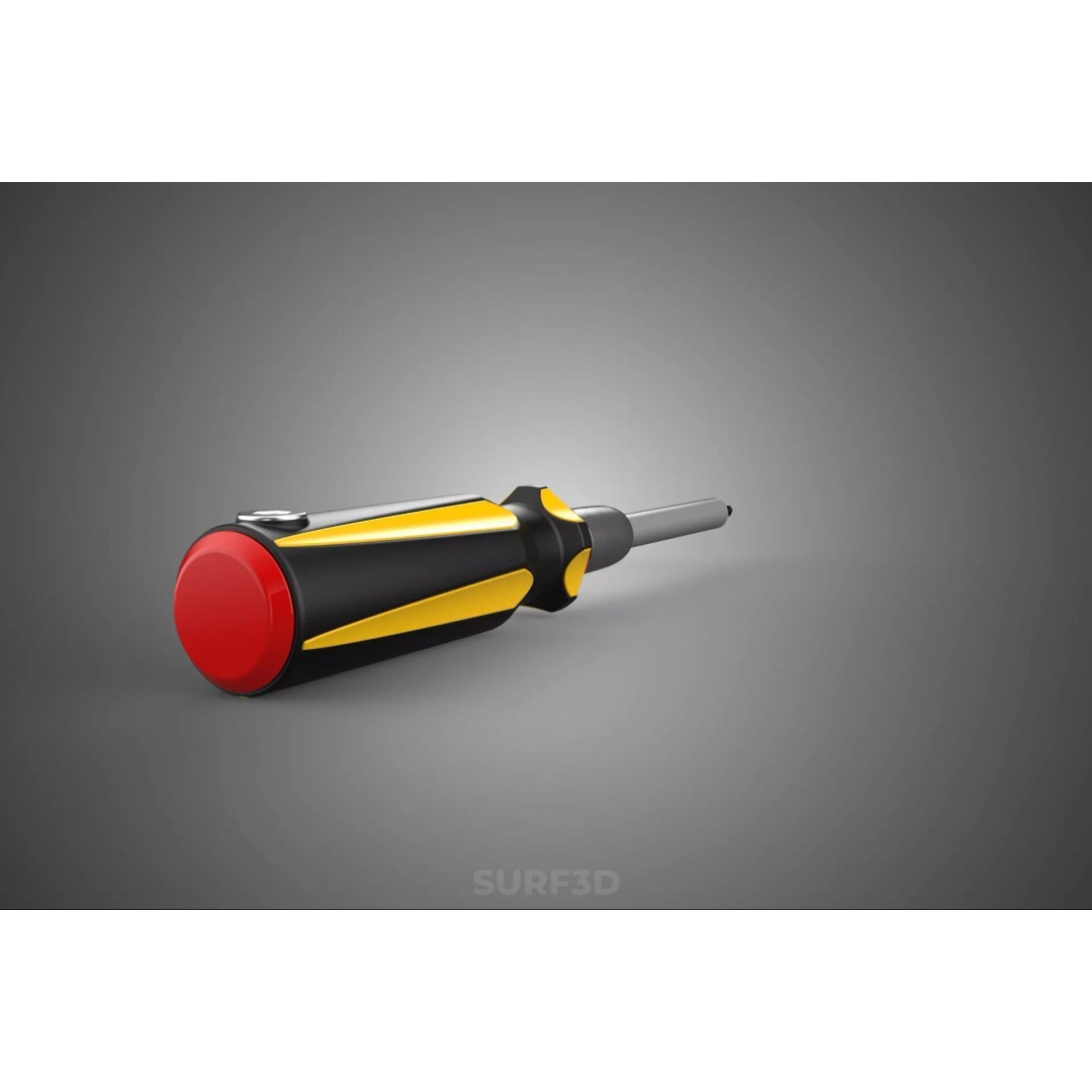 Phillips Head Screwdriver 3D Model – High-Quality Tool Asset, FBX, OBJ - View 14
