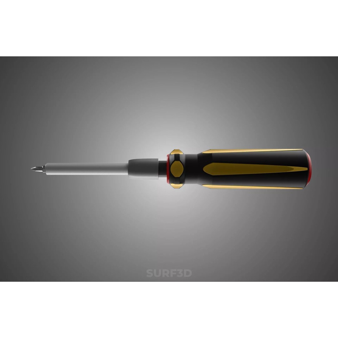 Phillips Head Screwdriver 3D Model – High-Quality Tool Asset, FBX, OBJ - View 15
