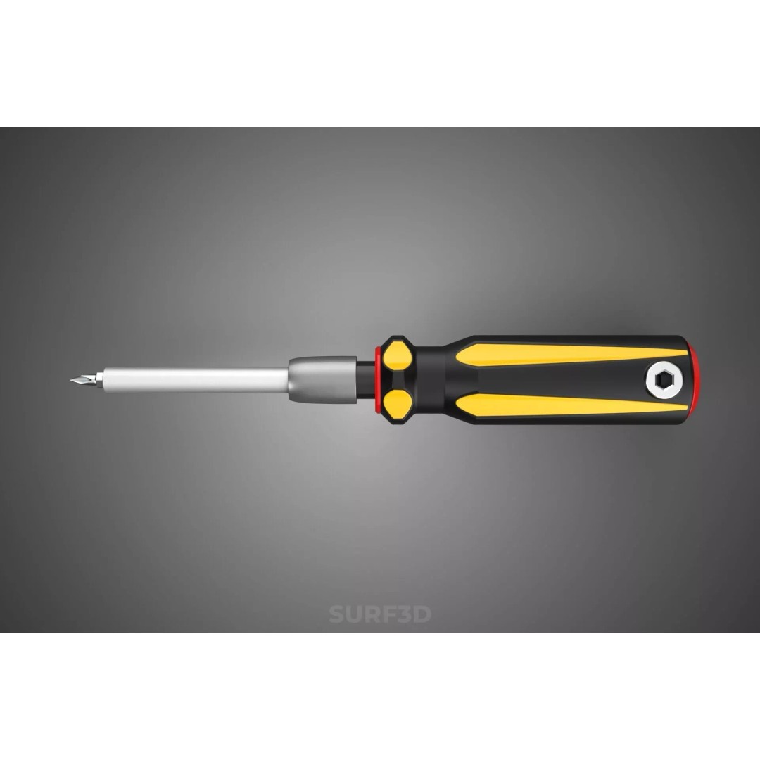 Phillips Head Screwdriver 3D Model – High-Quality Tool Asset, FBX, OBJ - View 16