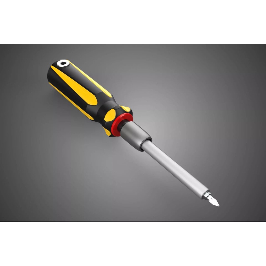 Phillips Head Screwdriver 3D Model – High-Quality Tool Asset, FBX, OBJ - View 2