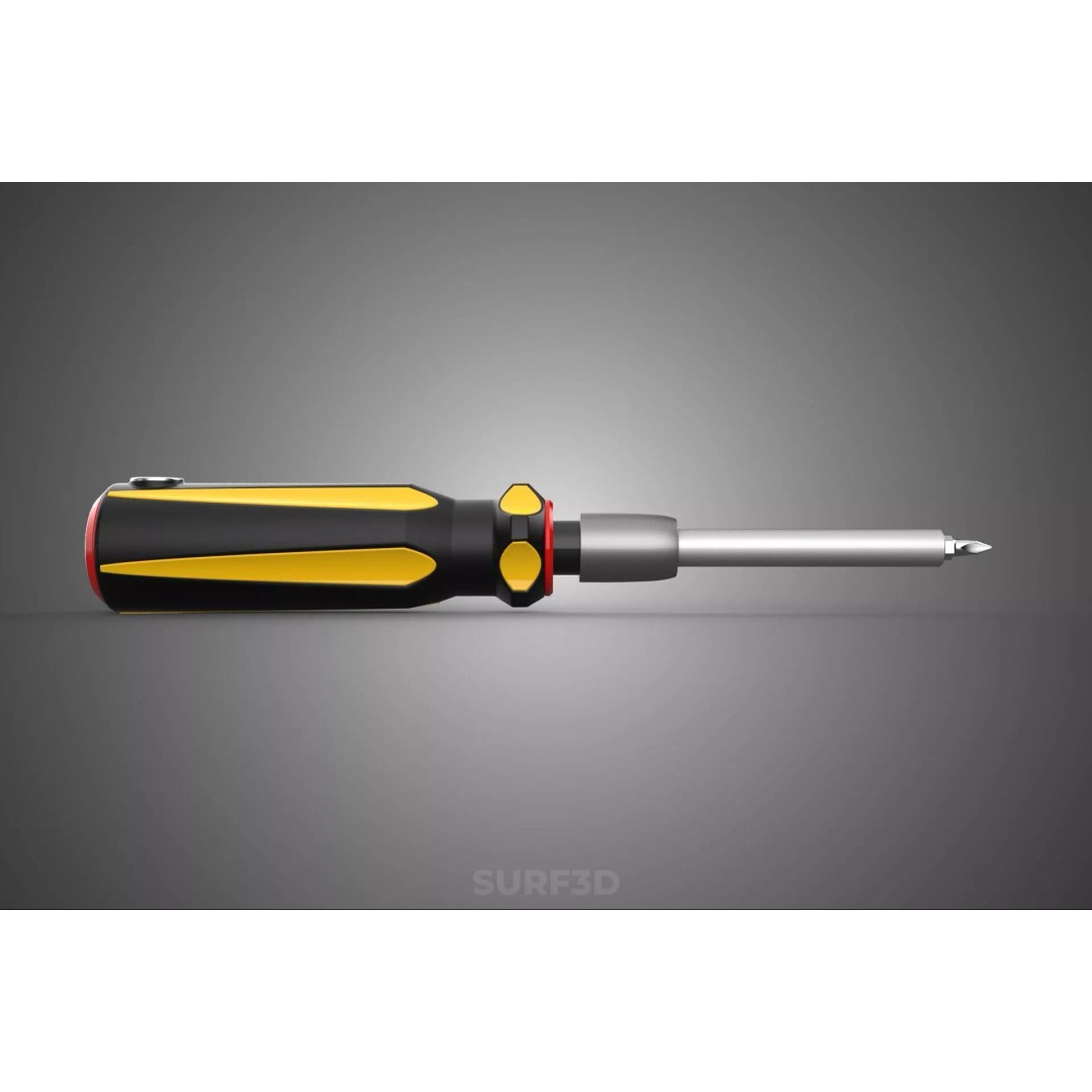 Phillips Head Screwdriver 3D Model – High-Quality Tool Asset, FBX, OBJ - View 20