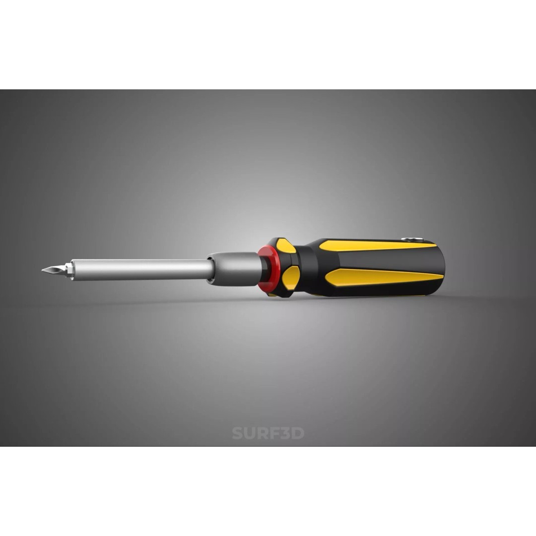 Phillips Head Screwdriver 3D Model – High-Quality Tool Asset, FBX, OBJ - View 21