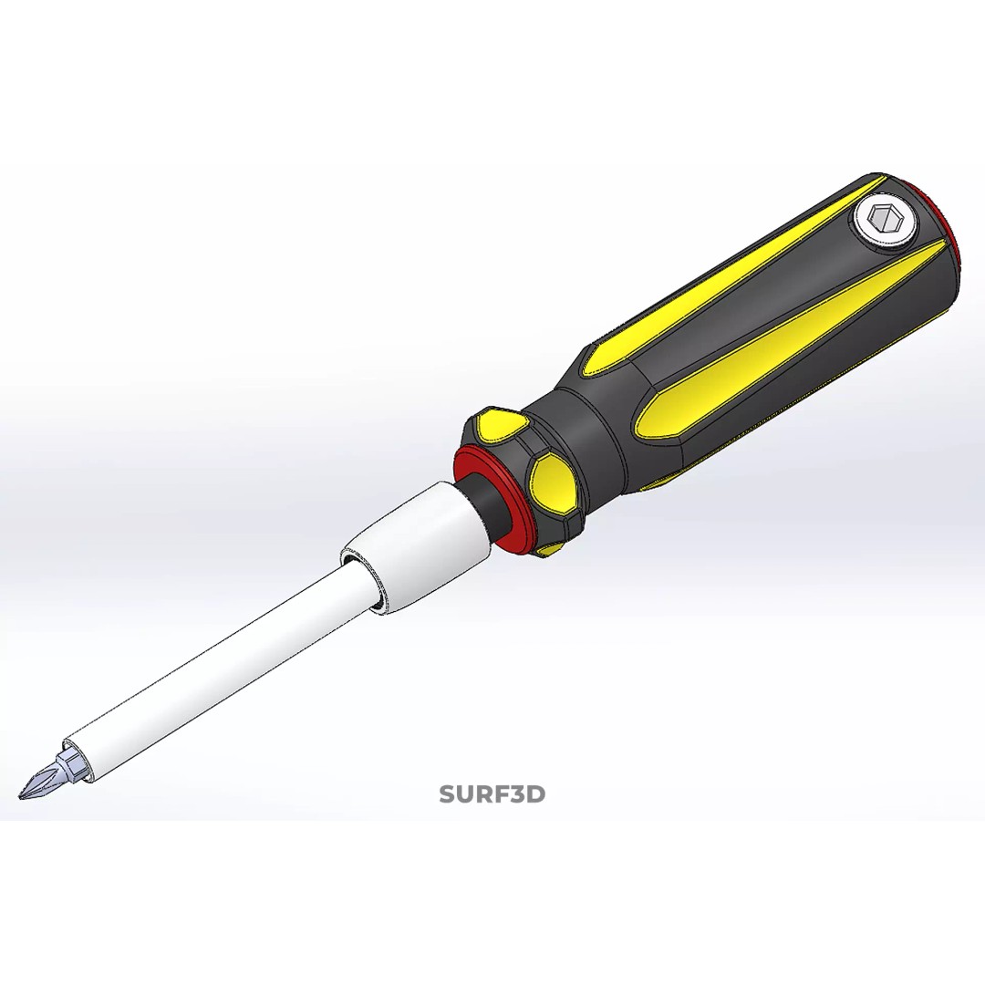 Phillips Head Screwdriver 3D Model – High-Quality Tool Asset, FBX, OBJ - View 24