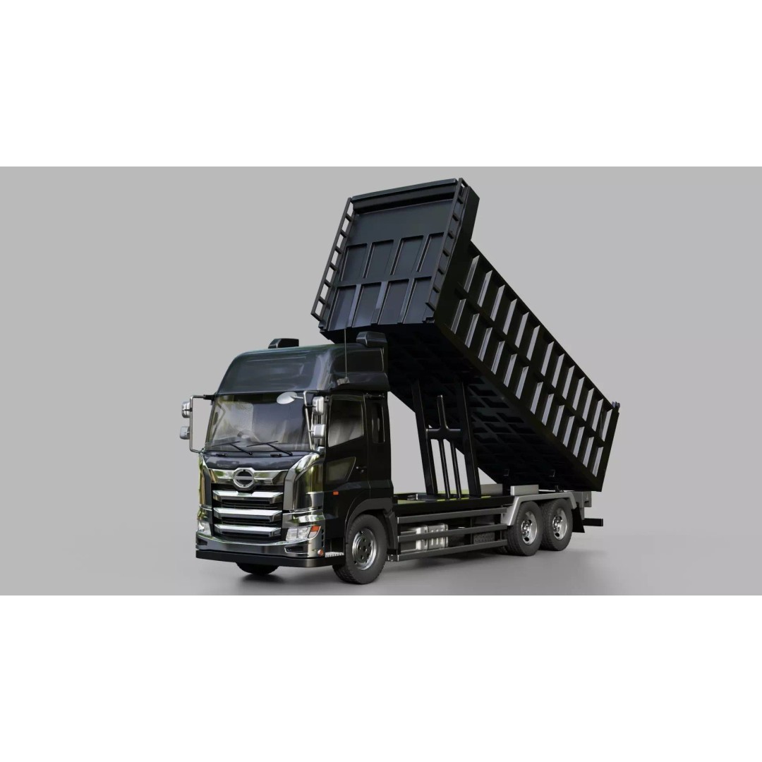 Hino Profia Dump Truck 3D Model – Rigged PBR Asset, Blender & FBX - View 3